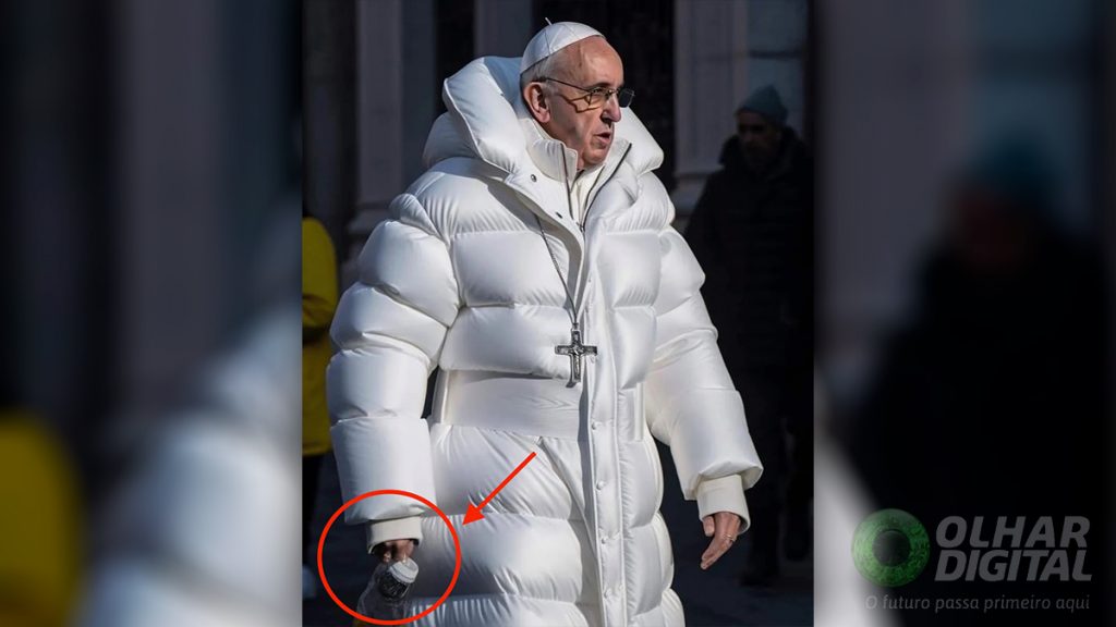 Fotos fakes do Papa Francisco usando casaco puffer